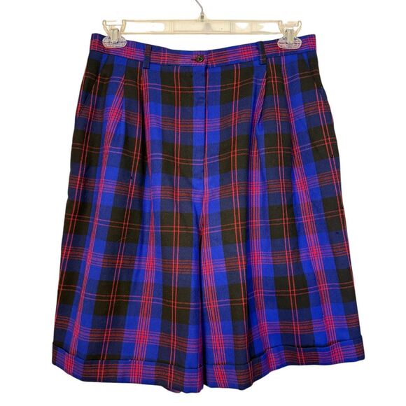 Talbots Vintage Tartan Plaid Wool Dress Shorts Sz. 16 Preppy 1990’s - Picture 1 of 5
